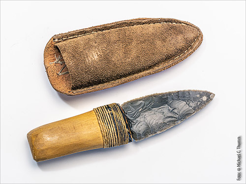 Feuersteindolch Allensbach Jungsteinzeit - Replik von Trommer Archaeotechnik